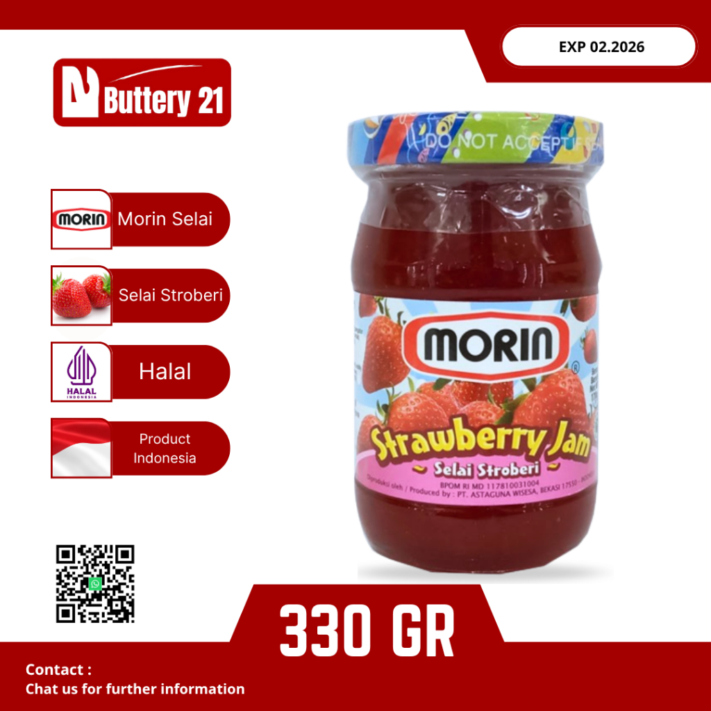 

MORIN STRAWBERRY JAM 330 GR/MORIN SELAI STROBERI 330 GR