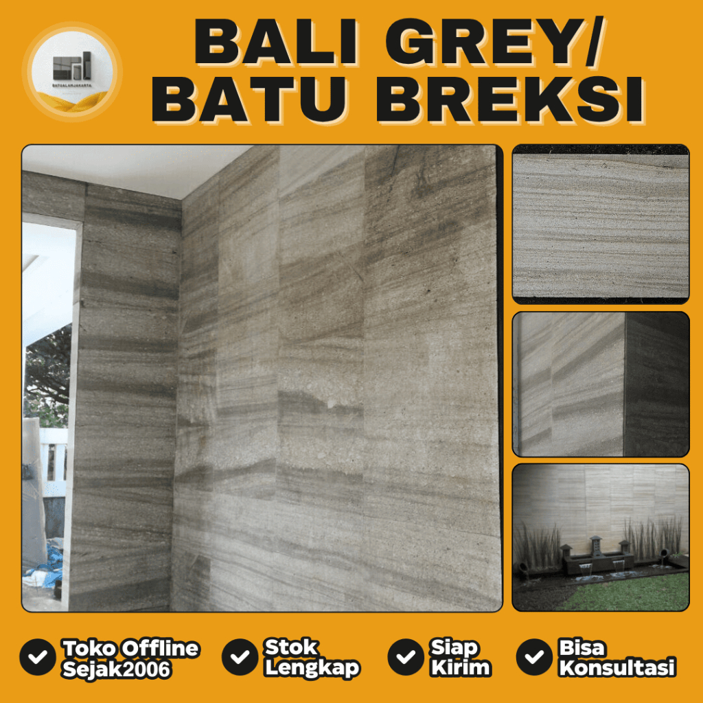 Batu Alam Bali Grey (Breksi) Khusus Untuk Dinding