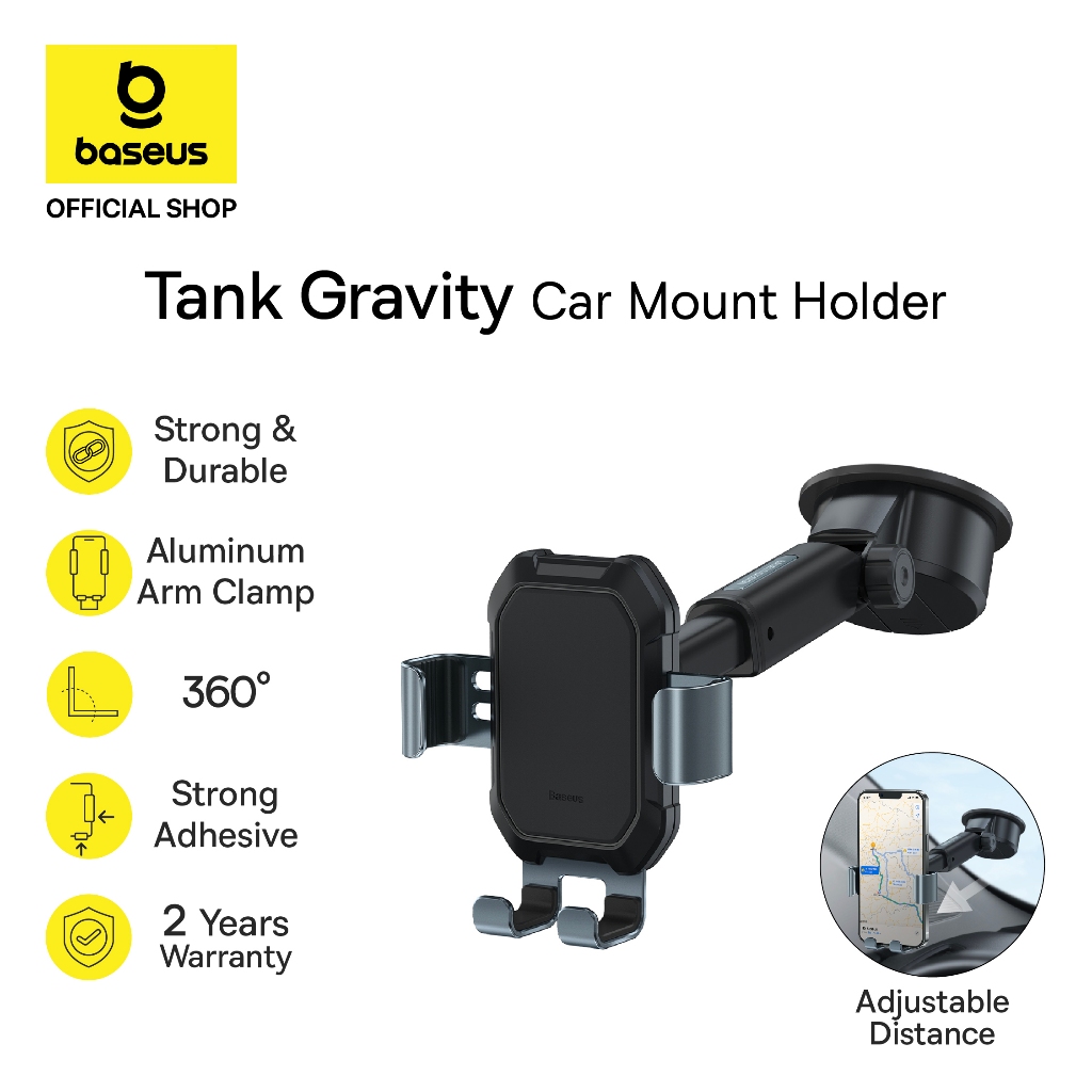 Baseus Car Holder dengan Kaki Perekat Hisap Kuat Tank Gravity
