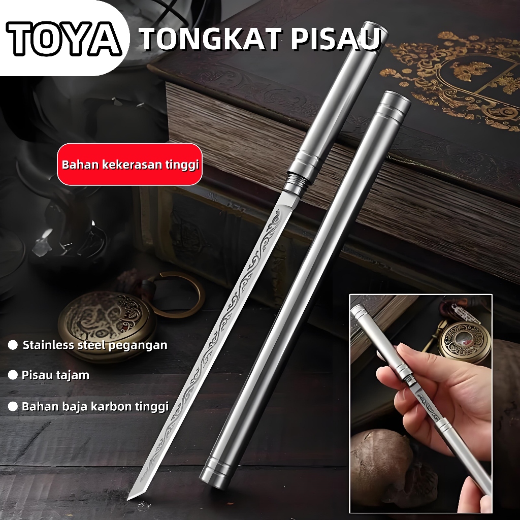 TOYA Baja Penuh Tongkat，Portable Fruit Knife，Camping Outdoor Pertahanan Diri Portabel Pisau