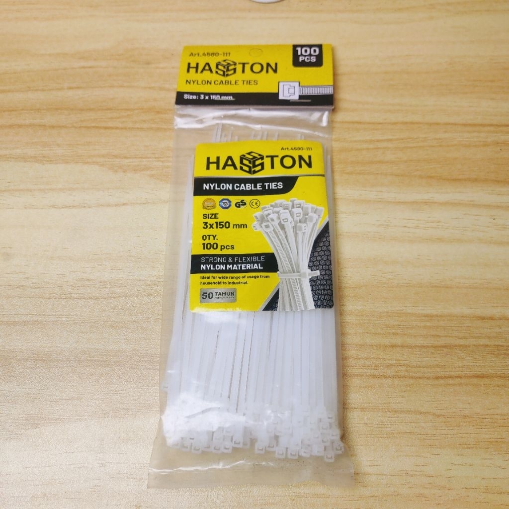 

(1pack) Kabel tis Cable ties Tali kretek 3mm x 10cm HASSTON ORIGINAL