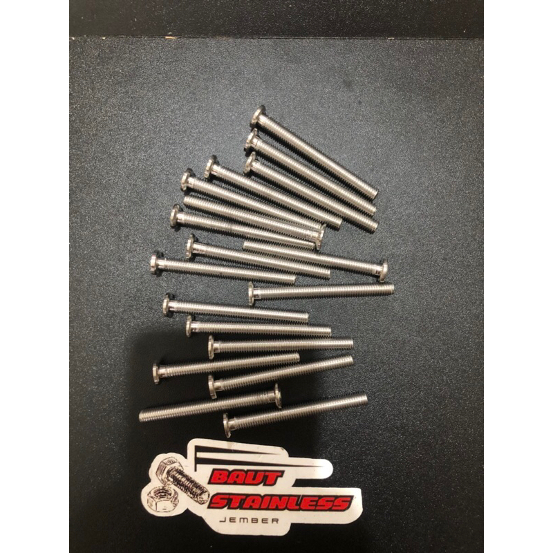 Baut L stainless model slim M6 (baut 10) ukuran panjang 1,2 cm sd 10 cm anti karat baut L stenlis mo