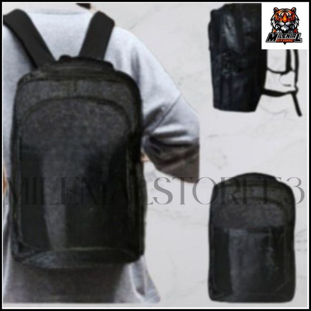 TAS RANSEL ANAK SEKOLAH SMP WARNA HITAM MOTIF TOPI TERMURAH TERLARIS DAN TERLENGKAP