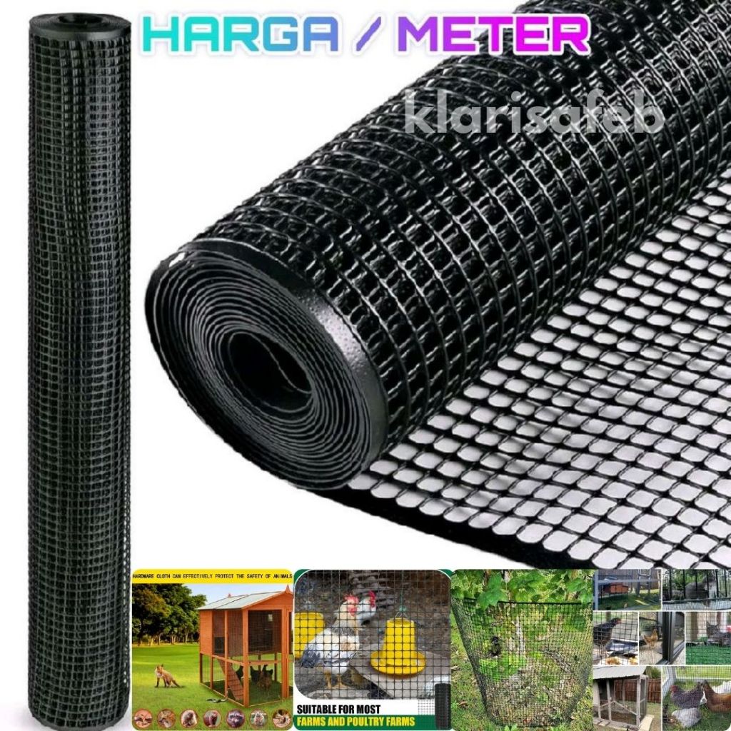 Promo  Kawat Jaring Plastik HDPE Bentuk Kotak Warna Hitam