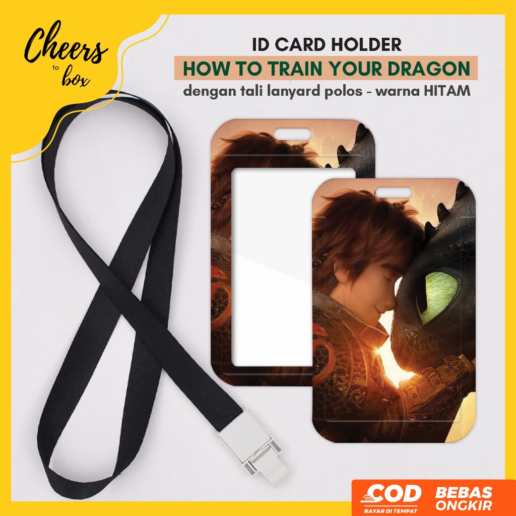 

(N008) NAME TAG HOW TO TRAIN YOUR DRAGON / ID CARD HOLDER TOOTHLESS TALI LANYARD JEPIT LEBAR 1.5CM