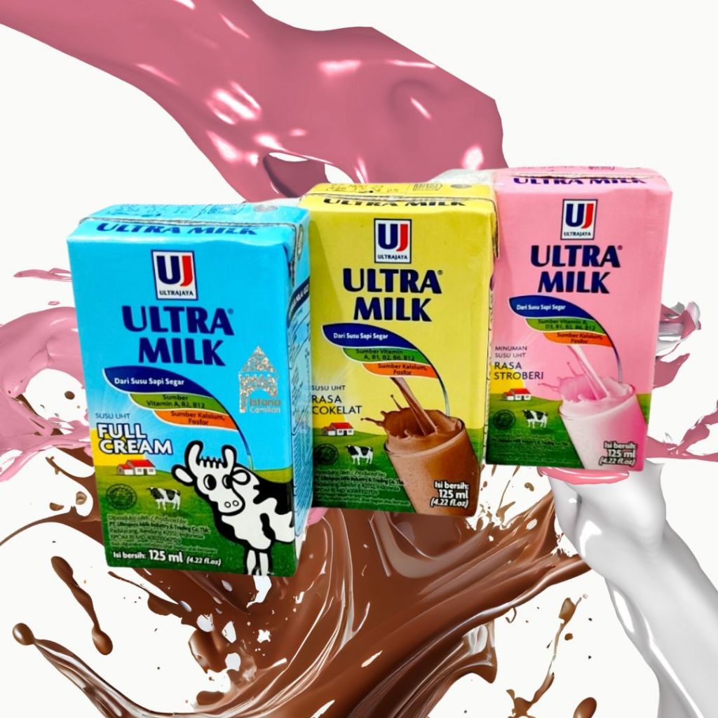 

Ultra Milk UHT 125ml – Varian Chocolate, Strawberry, Plain (Susu Steril Siap Minum) PER PCS