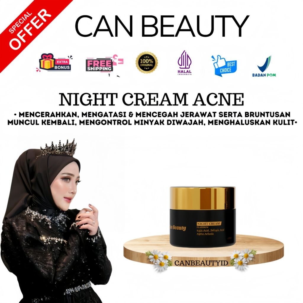 CAN BEAUTY [FREE GIFT] - Night Cream Acne Palatinum | Krim Jerawat