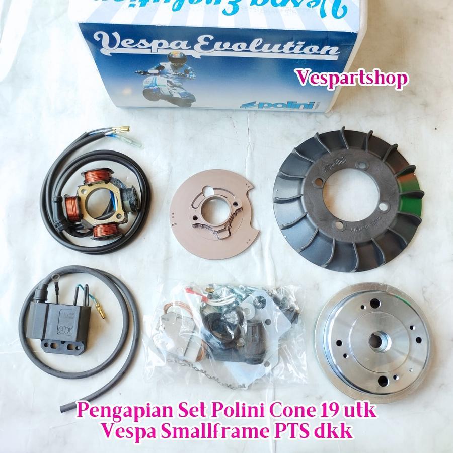 Pengapian Set Polini Cone 19 utk Vespa Smallframe PTS dkk