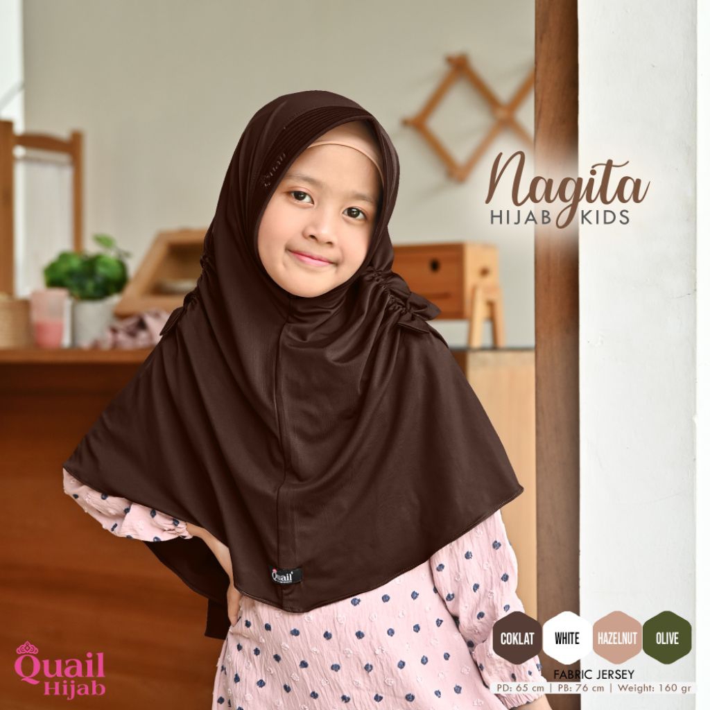 Hijab Anak Instan Jersey Syari Original Jilbab Quail NAGITA
