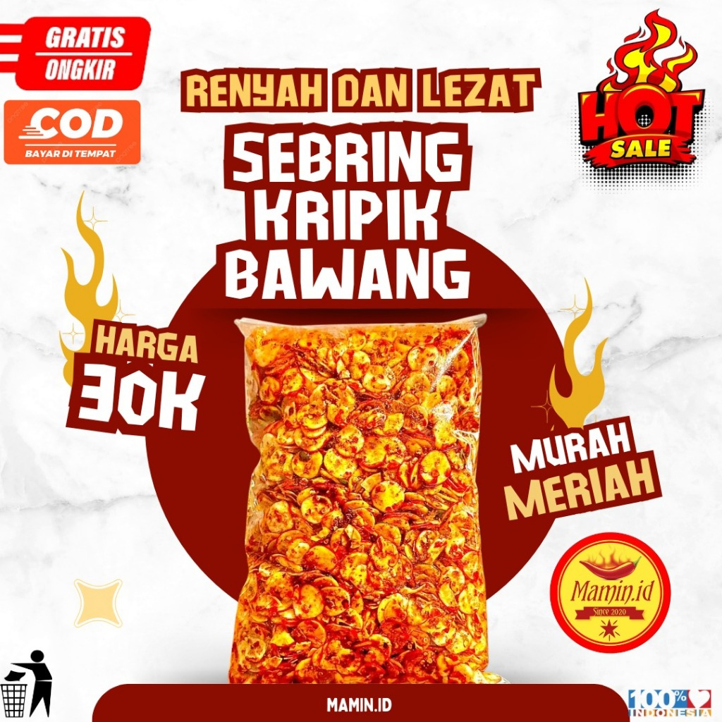 

SEBRING KERUPUK BAWANG PEDAS AROMA DAUN JERUK 500 GR MAMIN.ID