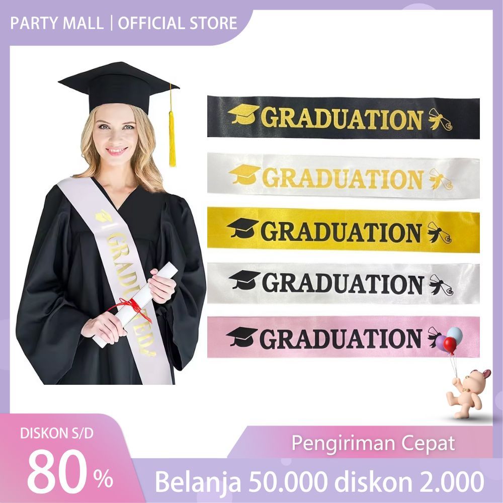 Sash Selempang Tulisan Graduation Warna Warni Selempang Wisuda Sarjana Perlengkapan Wisuda