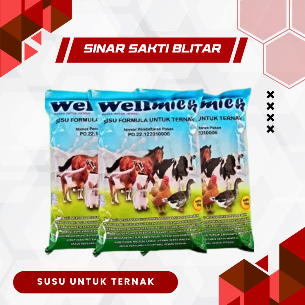 WELLMILK SUSU TERNAK KAMBING 1 KG - Susu Anak Sapi Kambing Hewan Pengganti Susu Induk