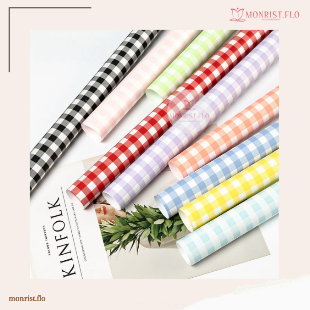 

Kertas Buket Bunga Cellophane Motif Kotak Kotak / Flower Wrapping Paper Gingham Florist