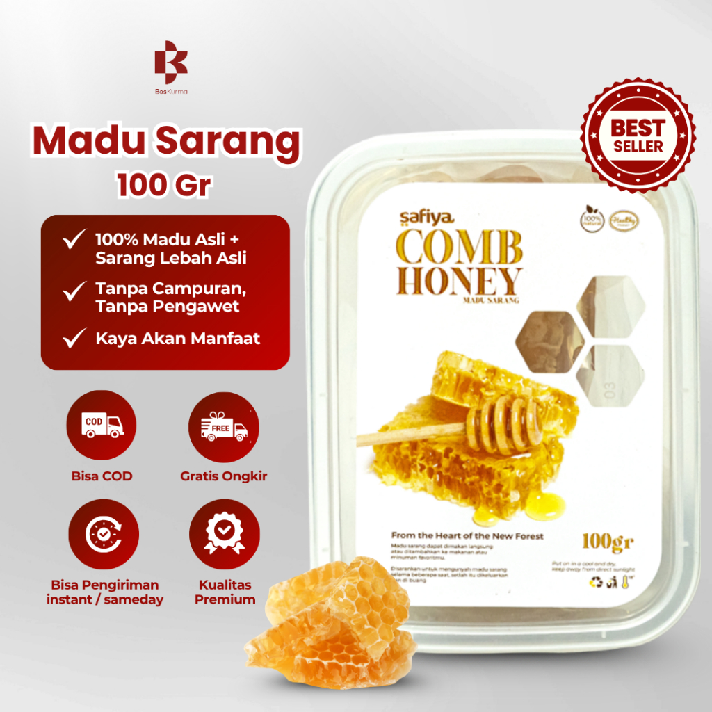 

Madu Sarang 100 Gram Sarang Madu Murni Asli Melifera Honeycomb Premium