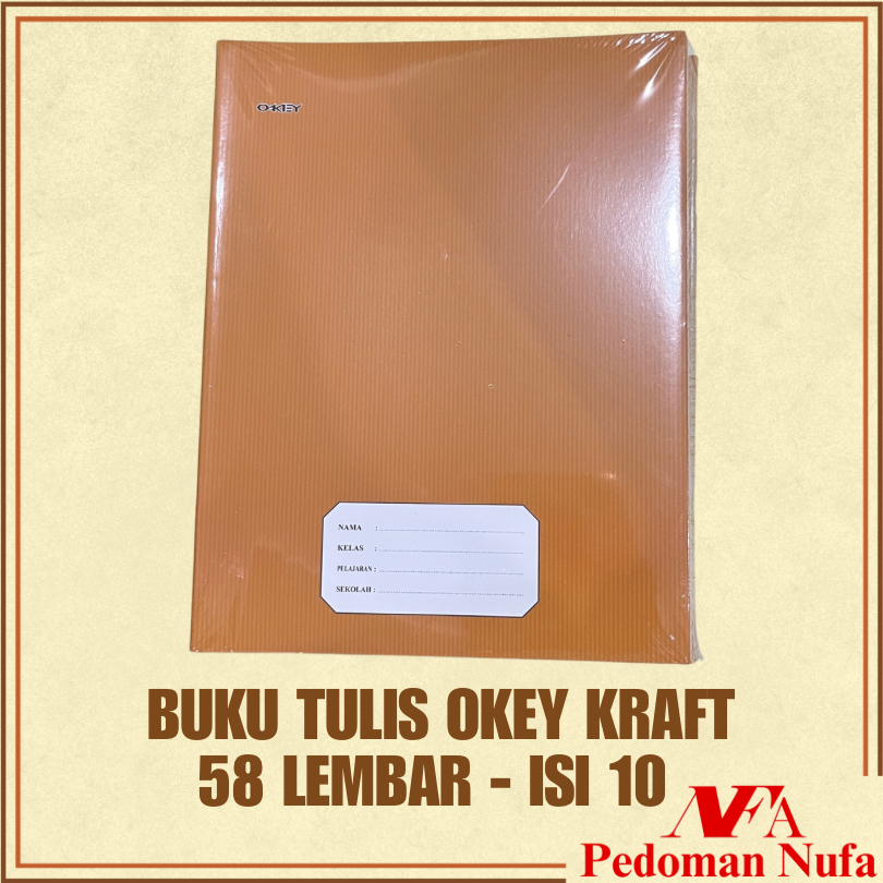 

Buku Tulis Pendek Kraft OKEY 58 Lembar isi 10 Notebook Sekolah A5 Kwarto
