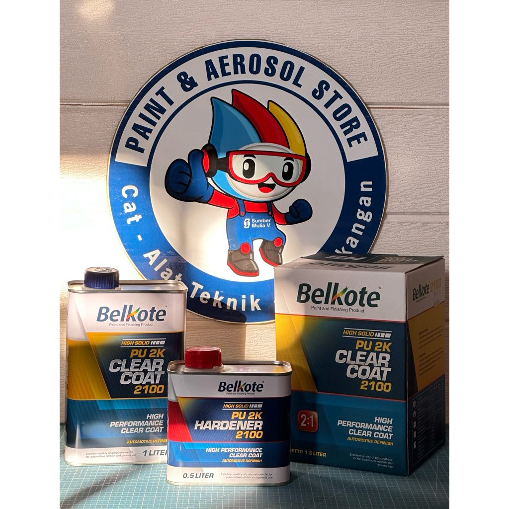 PROMO KEMERDEKAAN  Belkote PU 2K Clear Coat 2100 CLEAR HS (Pernis Motor / Varnish Mobil / Cat Mobil)