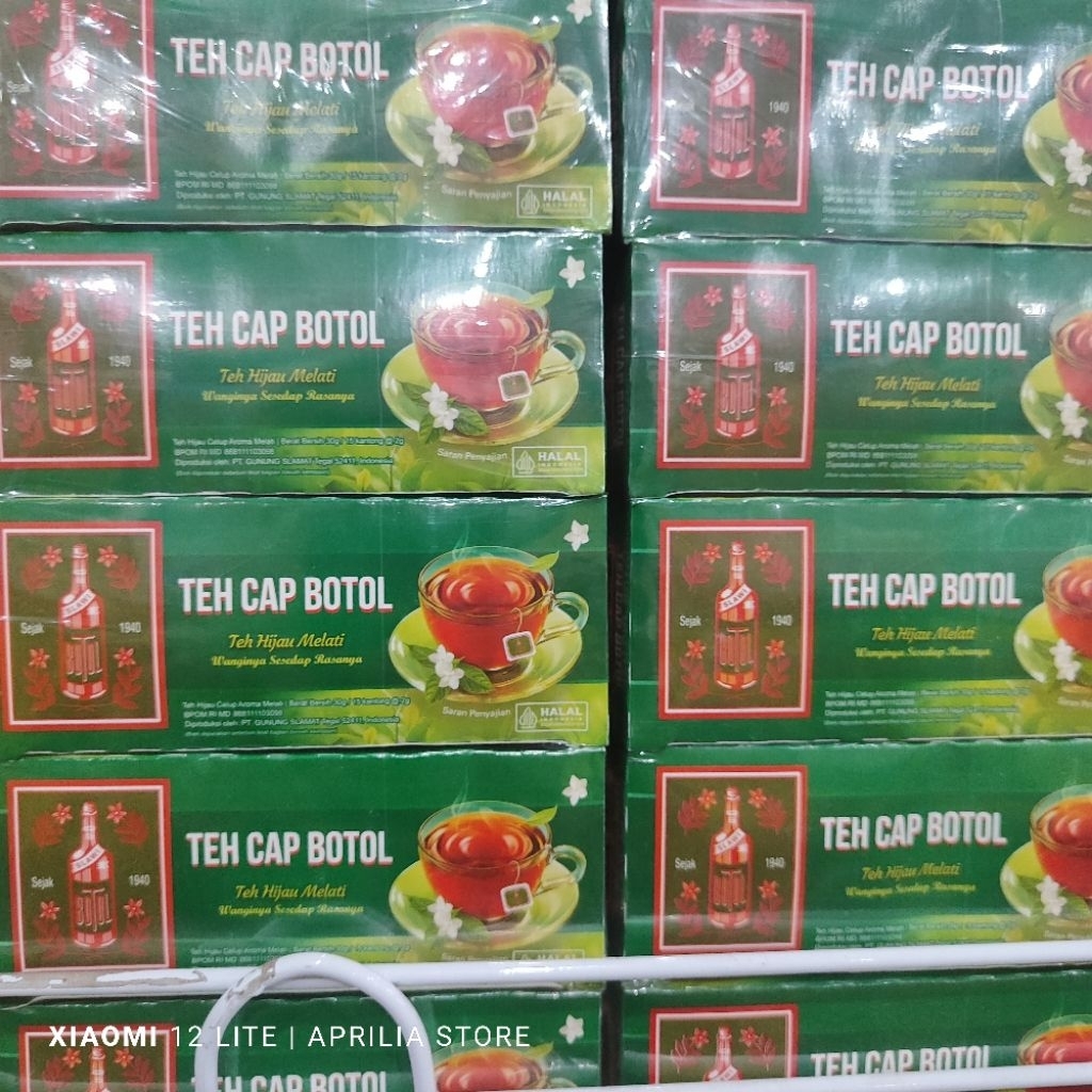 

1 Slop Teh Cap Botol 5 Box Teh Melati 15 kantong x 5