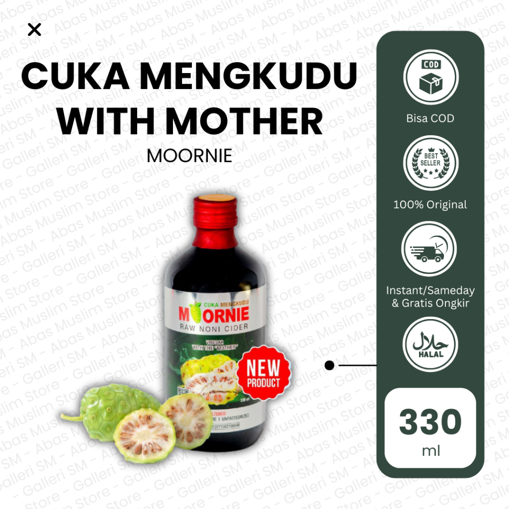 

Cuka Mengkudu Moornie 330 ml Raw Noni Cider Unfiltered Vinegar Organik With Mother Atasi Kolesterol