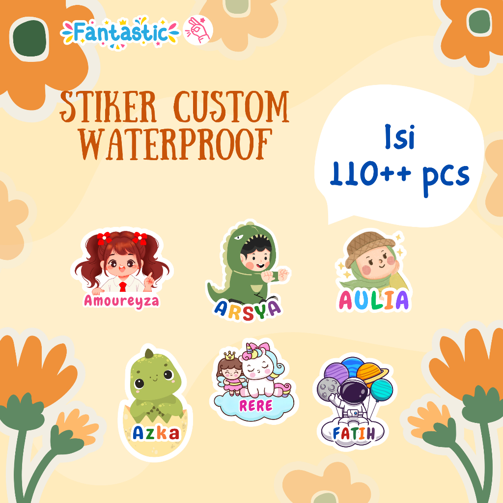 

Custom stiker nama dan krakter waterproof anti air