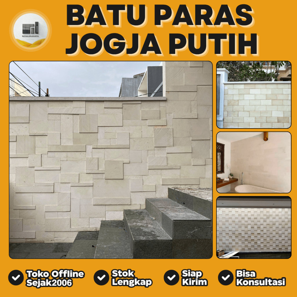 Batu Alam Paras Jogja Putih Cocok Untuk Dinding