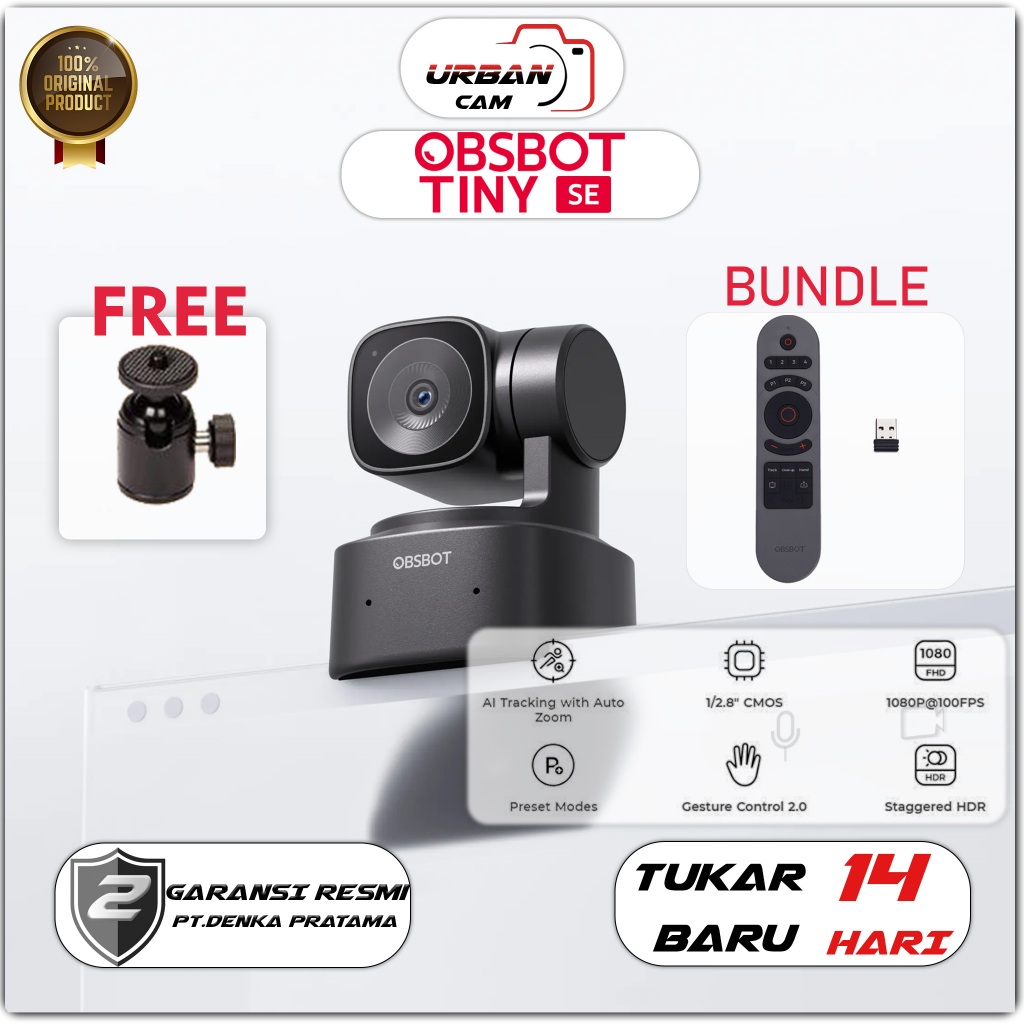 OBSBOT Tiny SE - Webcam AI-Powered Full HD PTZ 1080p