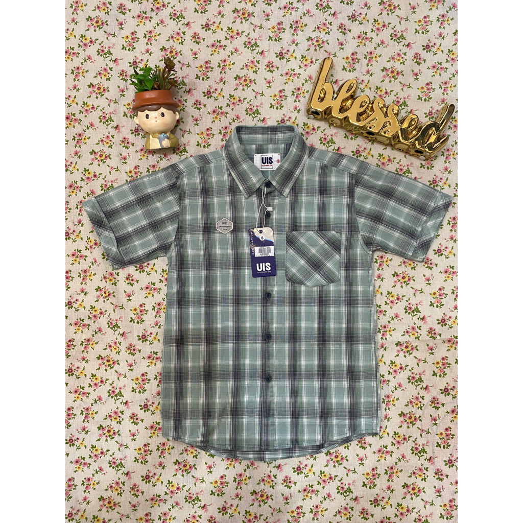 Kemeja Pendek Uis Anak Laki-Laki Usia 7-12 Tahun