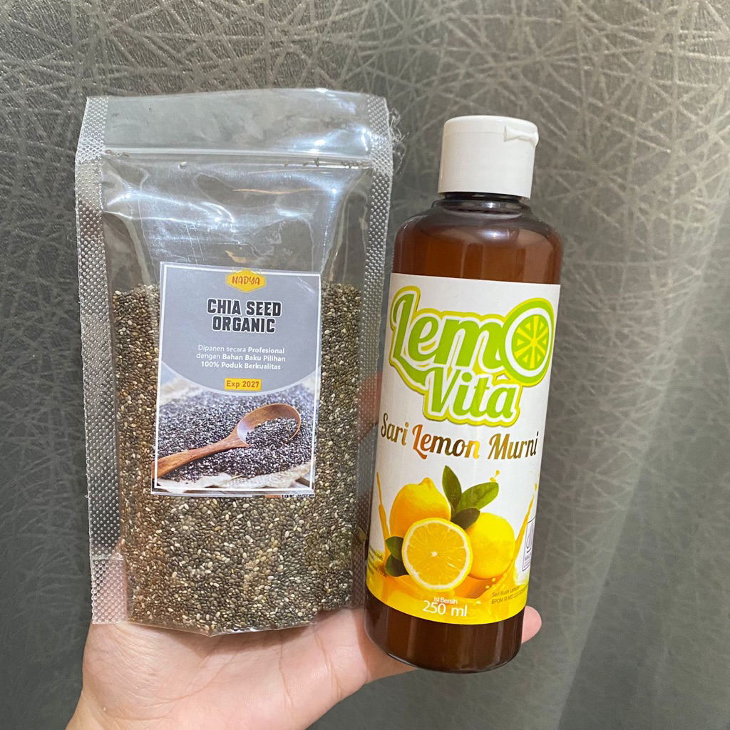 

LEMOVITA Paket Hemat 250ml+100gr chiaseed BPOM Lemovita Sari Lemon Murni