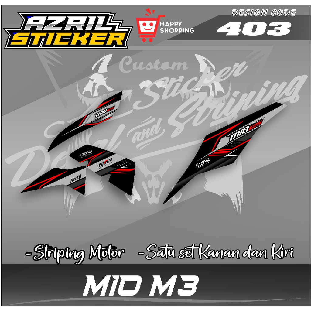 Striping Yamaha Mio M3 Variasi Original Mio i 125 125i Racing 2015 2016 2017 2018 2019 2020 2021 202