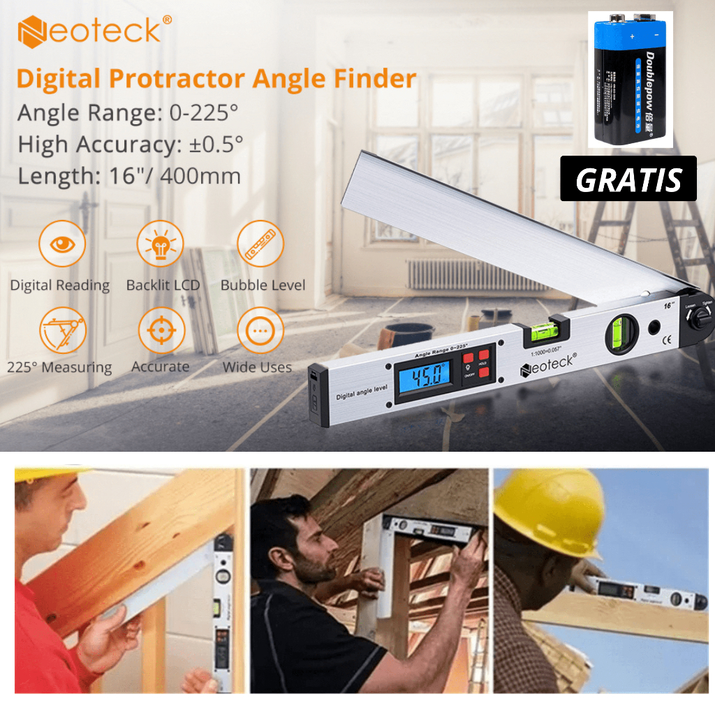 Alat Ukur Sudut Kemiringan Digital Inclinometer Waterpass 360 Degree / Waterpass Digital