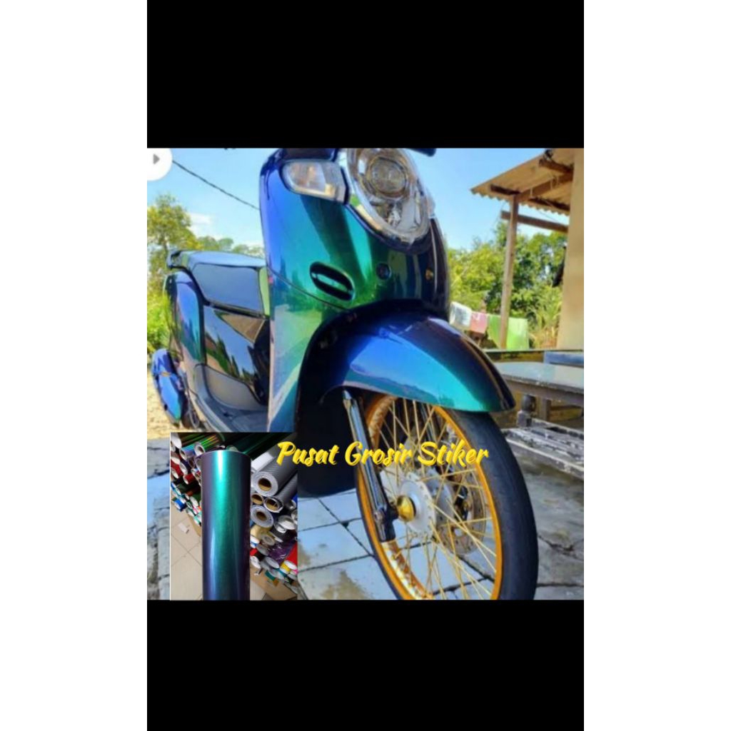 Sticker Skotlet Motor Bunglon Hijau Setiker Sekotlet Bunglon Hijau