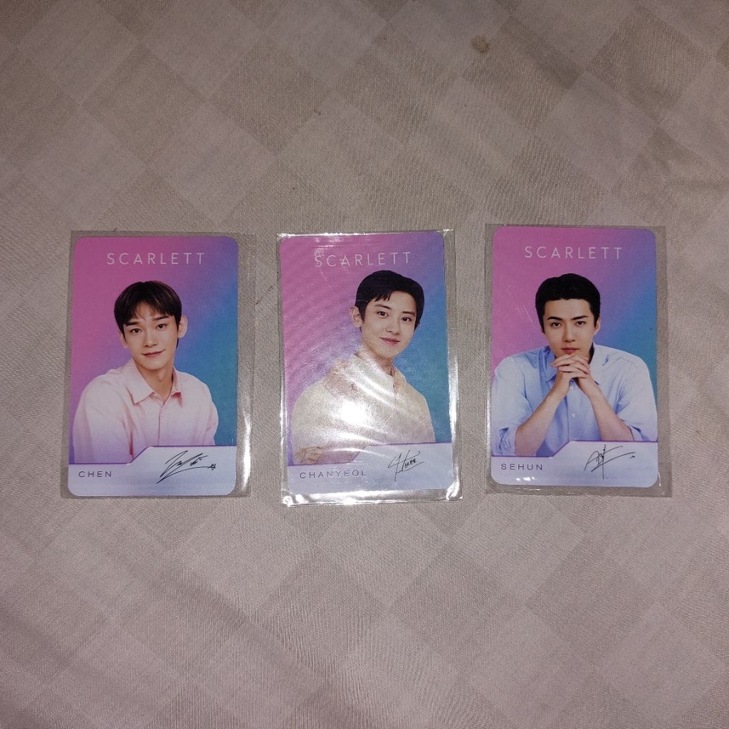 Photocard Official Scarlett X EXO (Chen, Sehun, Chanyeol)