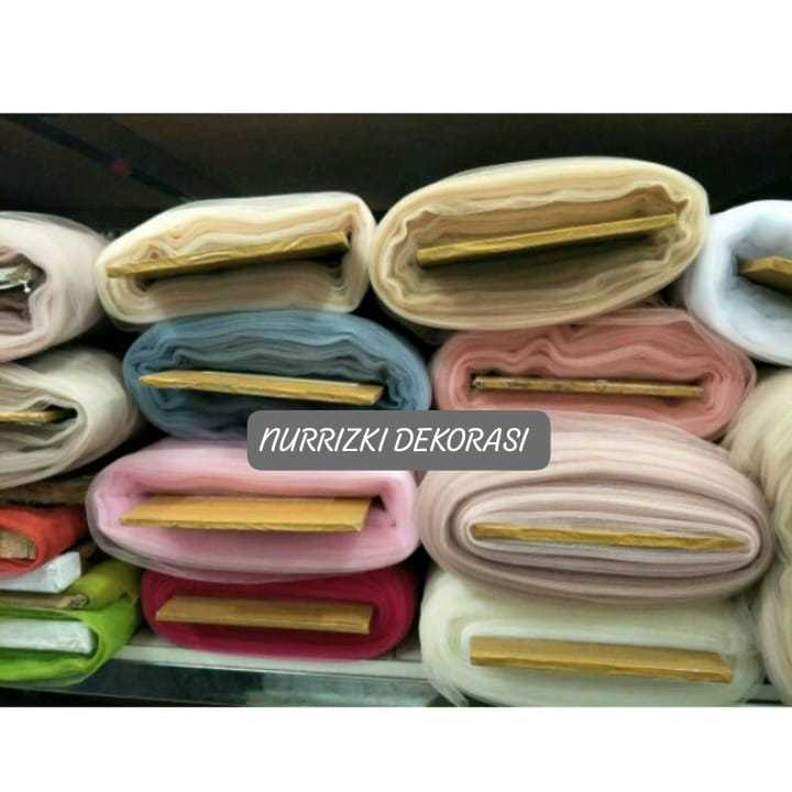 Tille polos kain Tile salju hight quality kelambu kebaya polos meteran per5meter