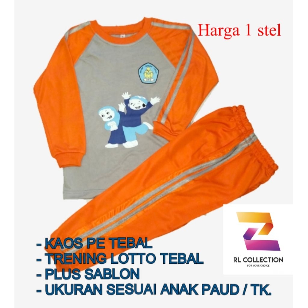 KAOS OLAHRAGA PAUD / TK HARGA PERSTEL. KOSTUM OLAHRAGA KAIN MENYERAP KERINGAT.