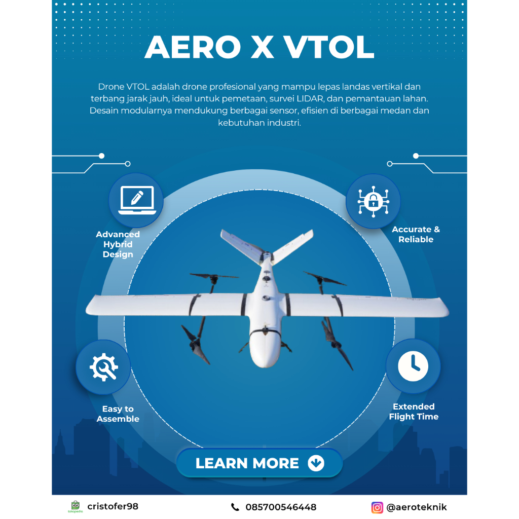 AERO-X VTOL UAV fixed wing mapping drone