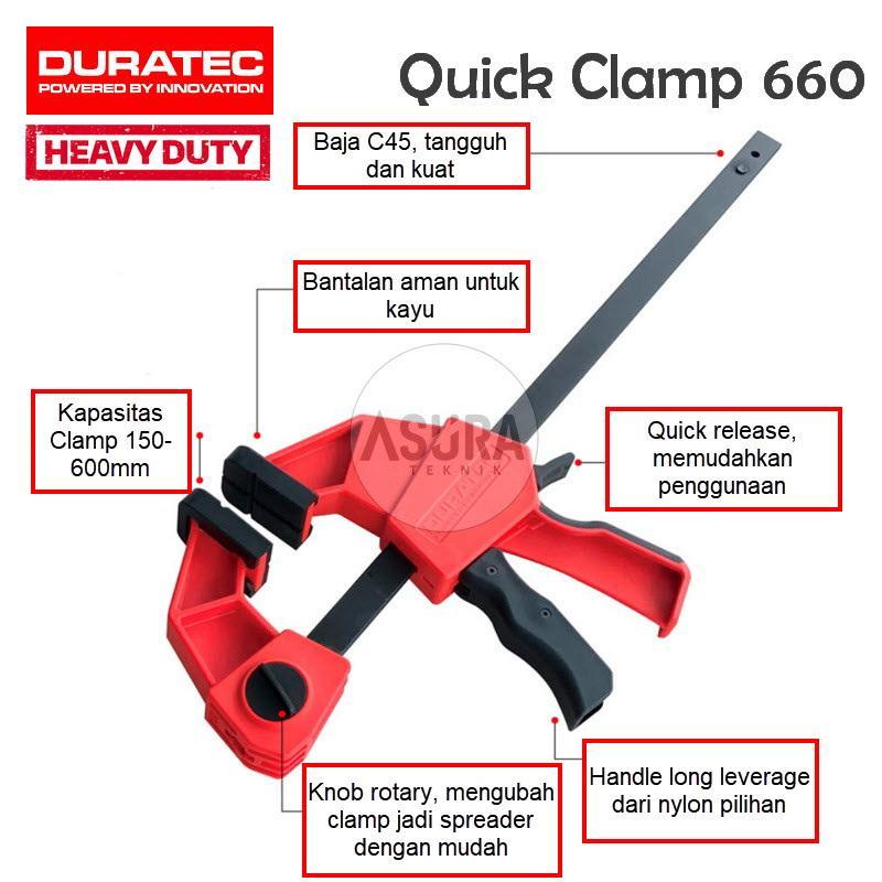 F QUICK CLAMP HEAVY DUTY 660 90MM 230KG DURATEC QUICK RELEASE