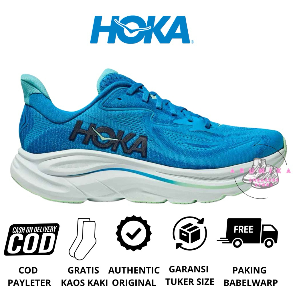 Sepatu Running Hoka Original Hoka Clifton 10 Hoka Blue Skyward Blue