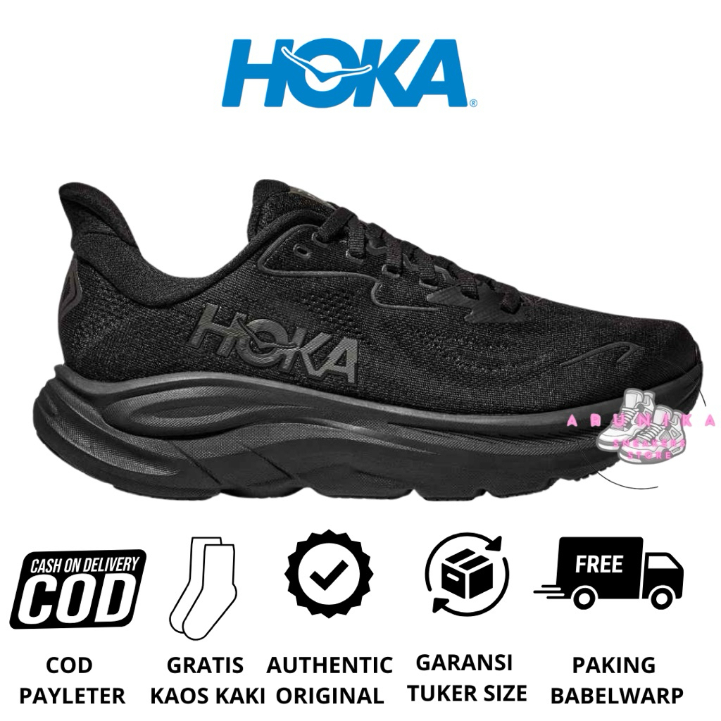 Sepatu Running Hoka Original Hoka Clifton 10 black