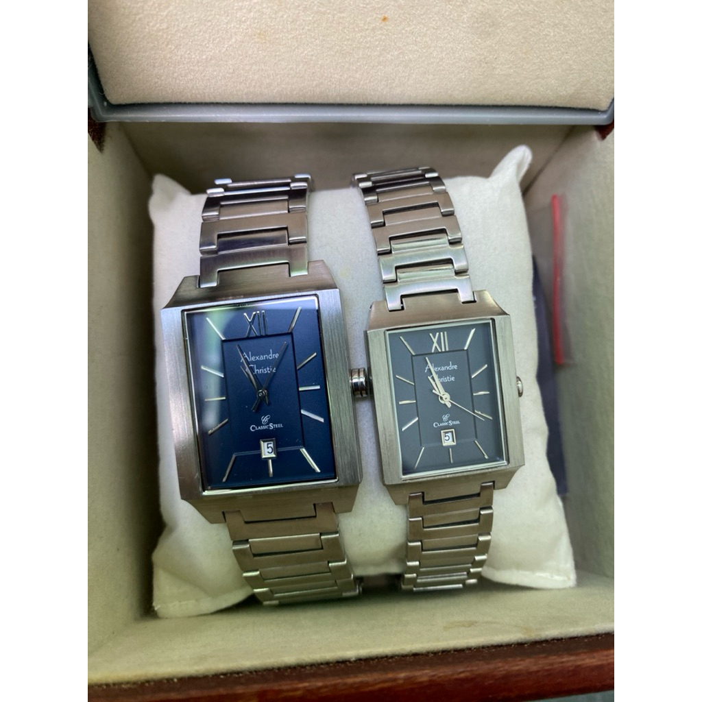 Jam Tangan Alexandre Christie Couple Series 8643 Md/Ld Second Original