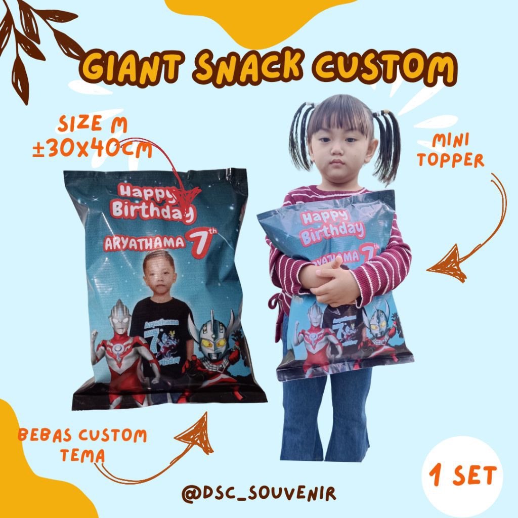 

POUCH GIANT SNACK ULANG TAHUN UKURAN 30cm x40 cm FREE DESAIN