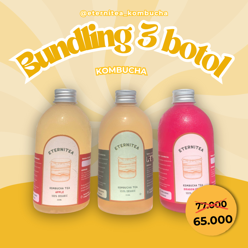 

Kombucha Tea Eternitea 100% Organik Paket 3 rasa