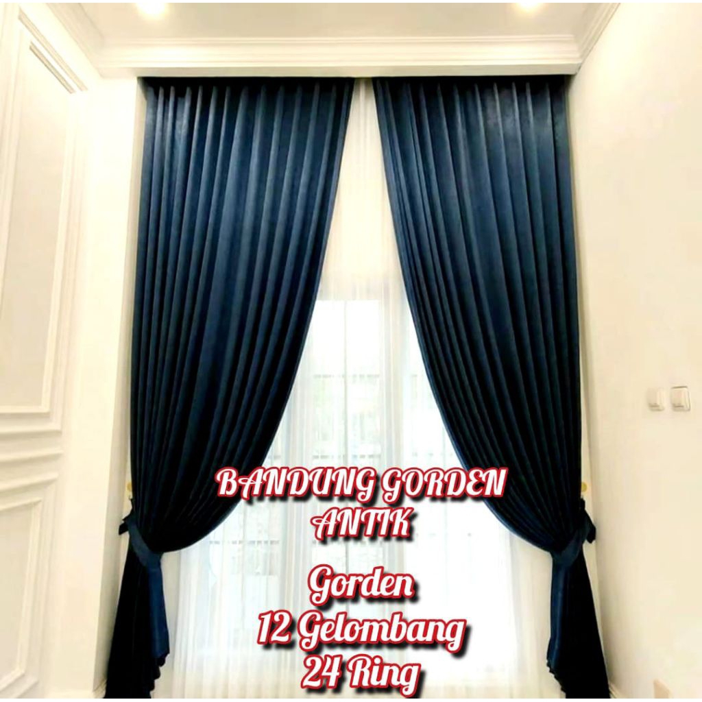 Gorden Blackout Smokring Panjang 3 Meter Korden Blackout Premium Tirai Panjang Hordeng Jendela