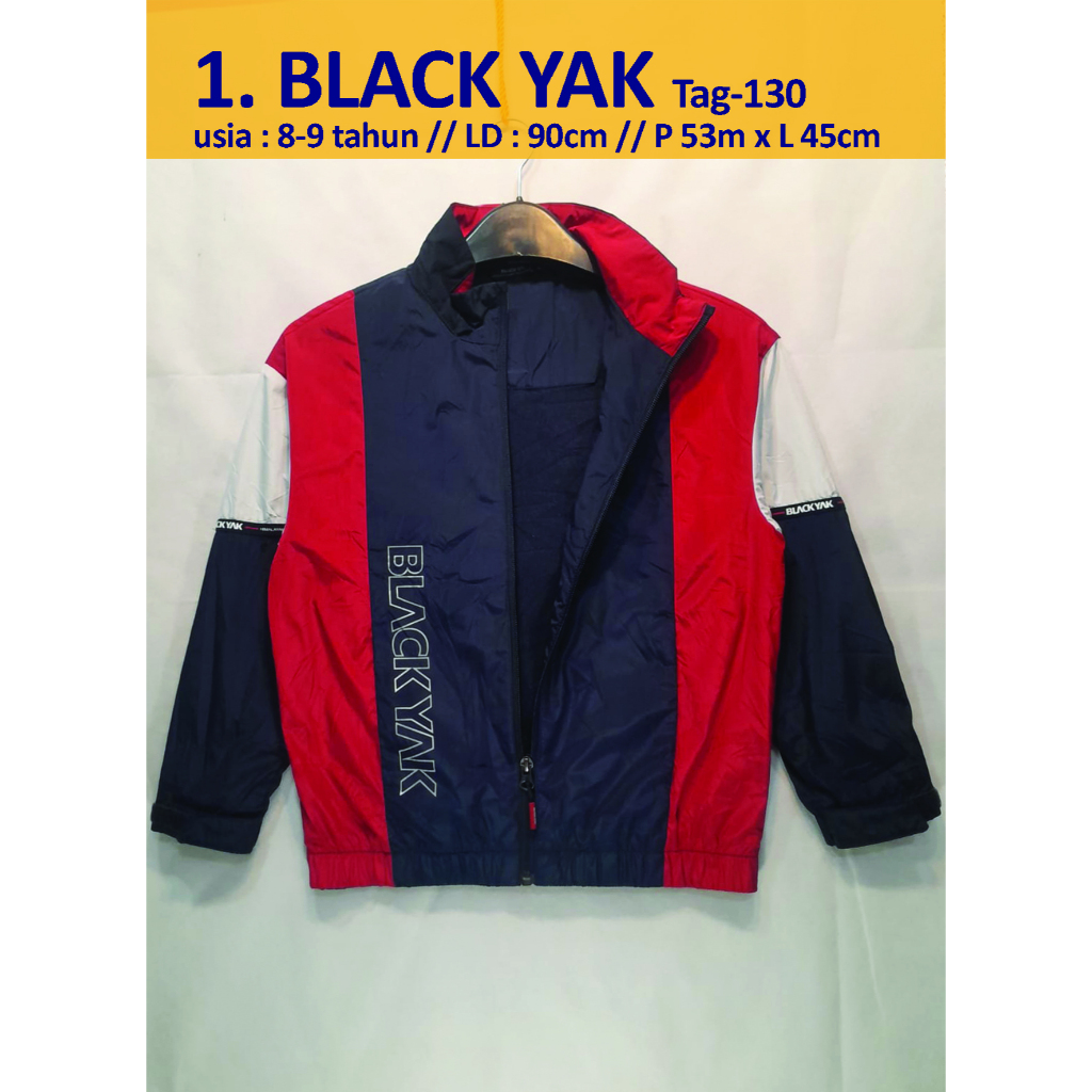 Jaket ANAK Tracktop, Windbreaker, Running code KIDS014 ukuran Usia 7 / 8 / 9 tahun Second condition 