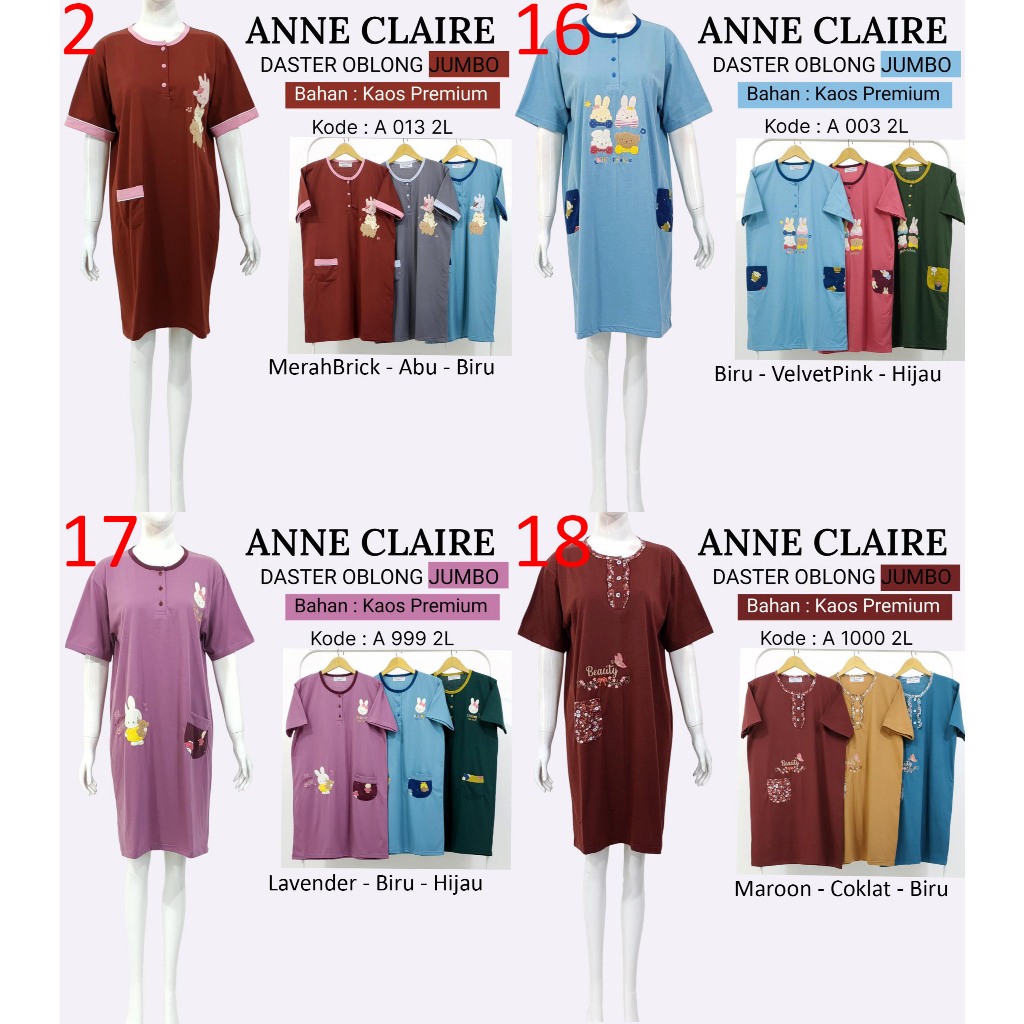 Daster Jumbo XL 2L ANNE CLAIRE