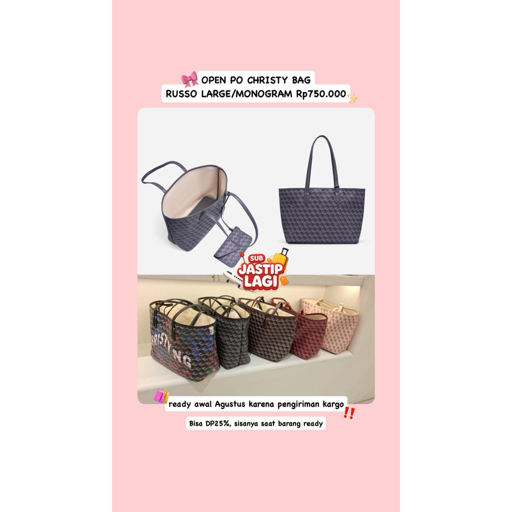 [ORIGINAL 100% ] RUSSO MONOGRAM TOTE BAG CRISTY NG