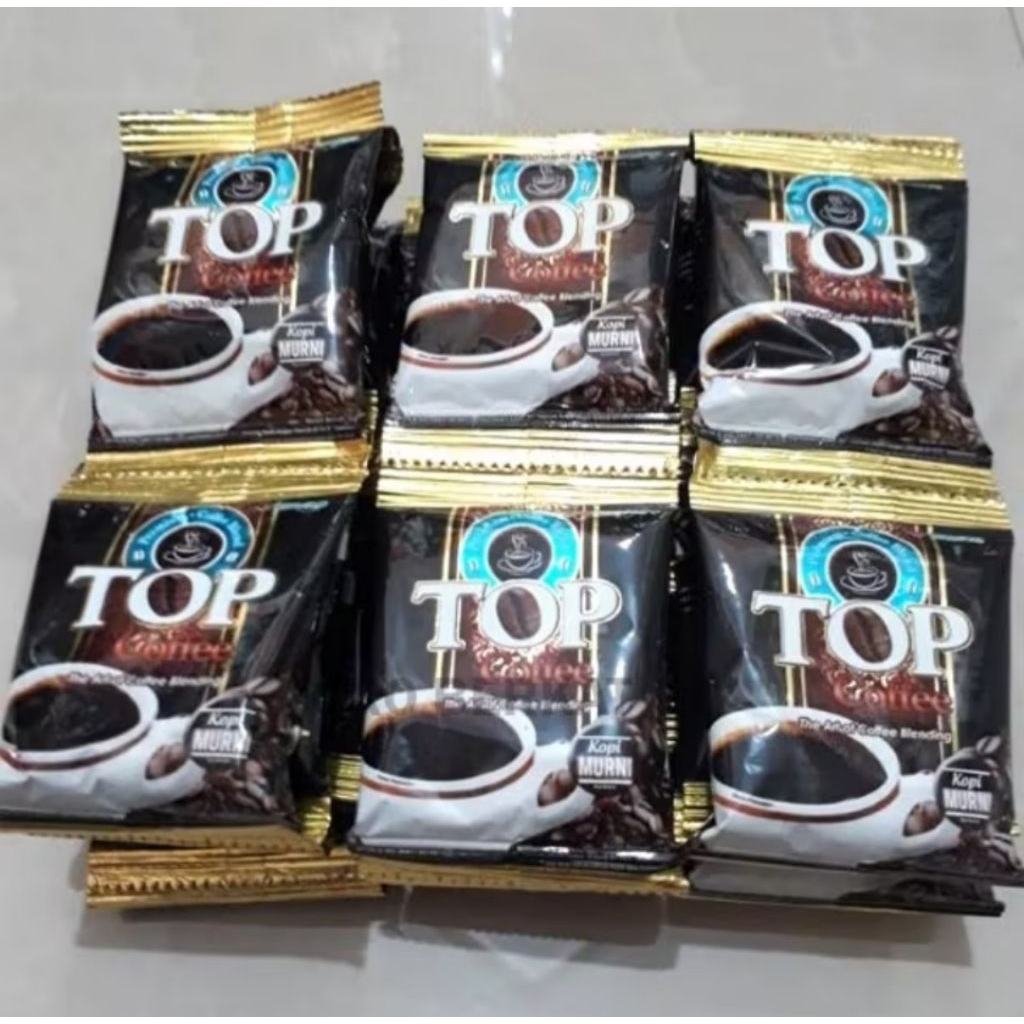 

Top Coffee murni 7gr beli 1 renteng gratis 1 gelas