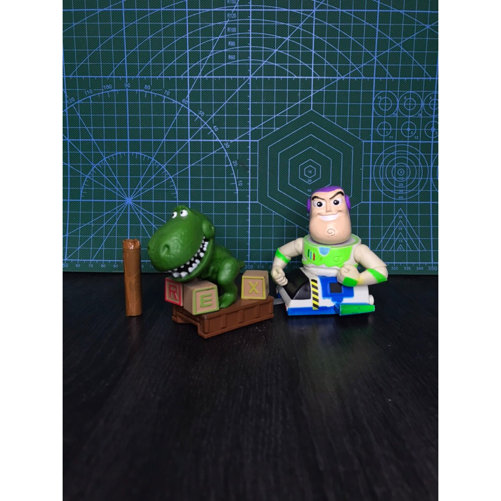 Toy Story Buzz Lightyear & Rex Train Figure Set Original Disney/Pixar 2015 [PRELOVED]