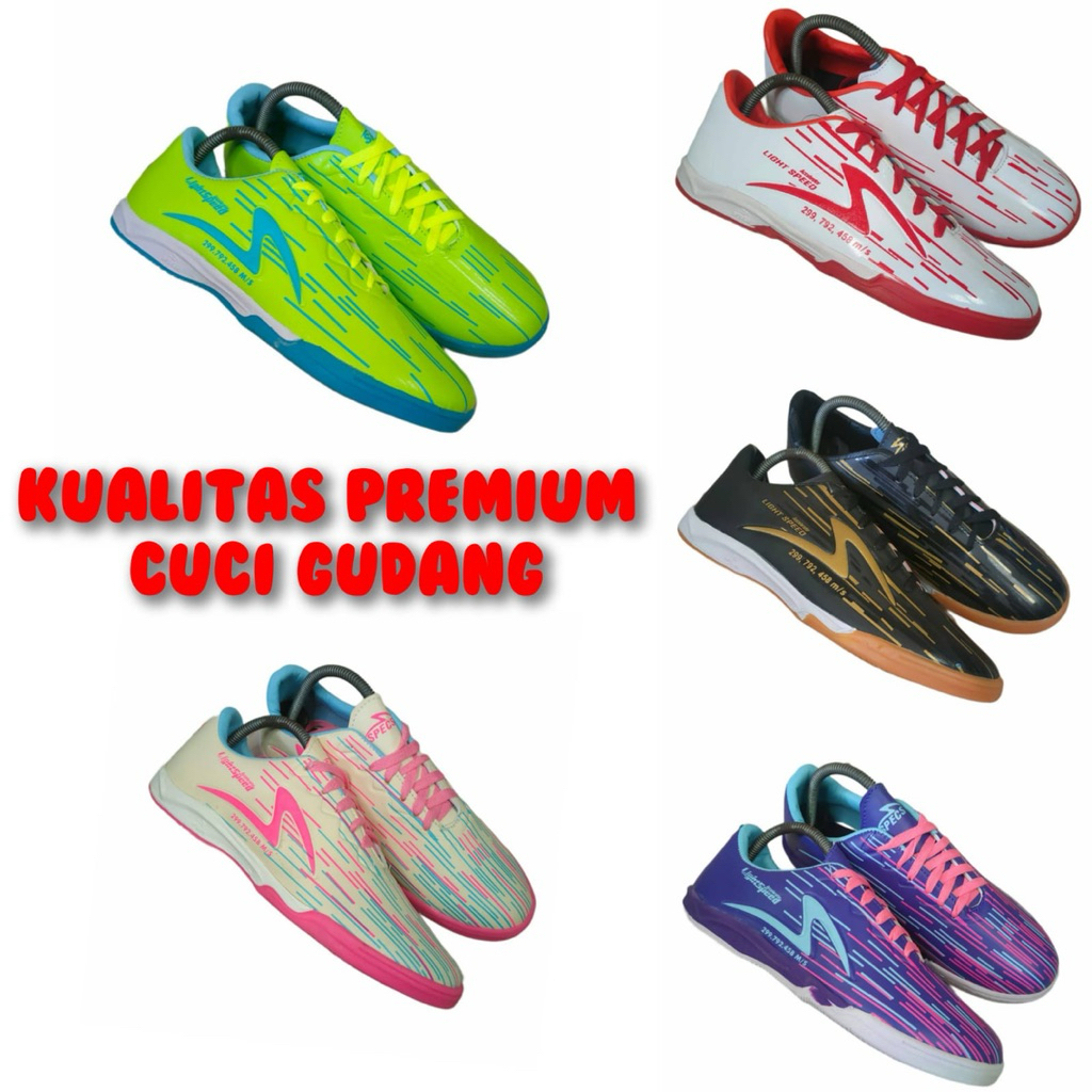 Sepatu Futsal Specs Acc Lightspeed Reborn Grade Ori IN Blue Metallic Gold 401169 BNIB