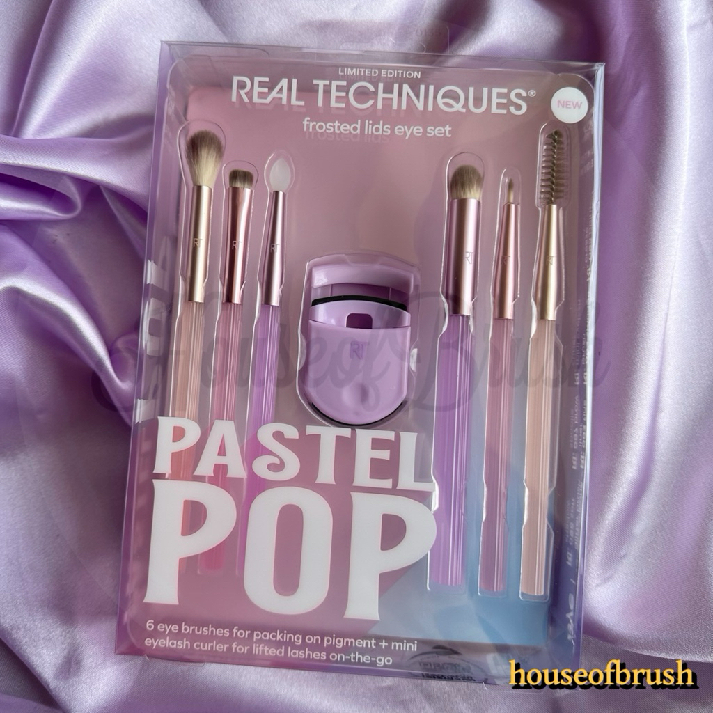 HouseofBrush Real Techniques Pastel Pop Frosted Lids Eye Set | Kuas Mata | Alat Rias Mata | Kuas Eye