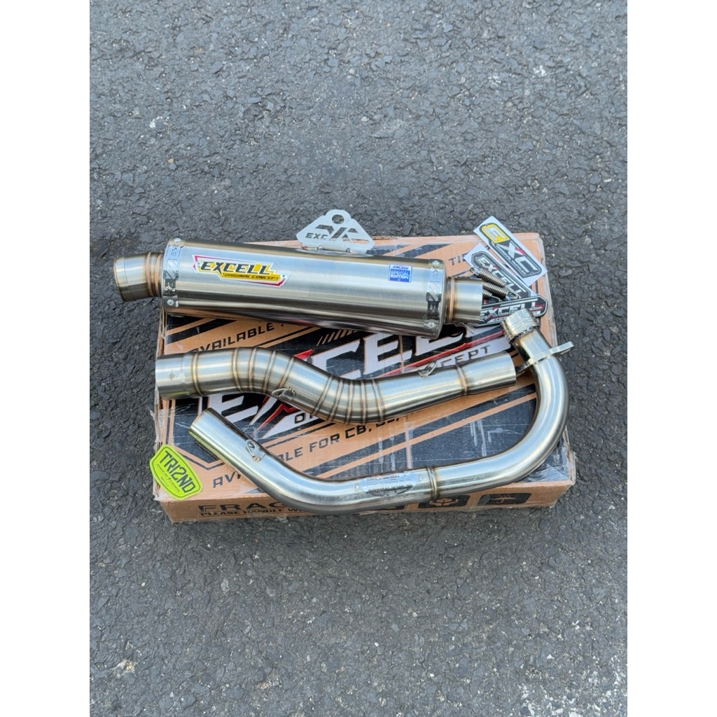 KNALPOT RACING EXCELL ORIGINAL BULAT 30 CM LEHER 35/38 inlet 50