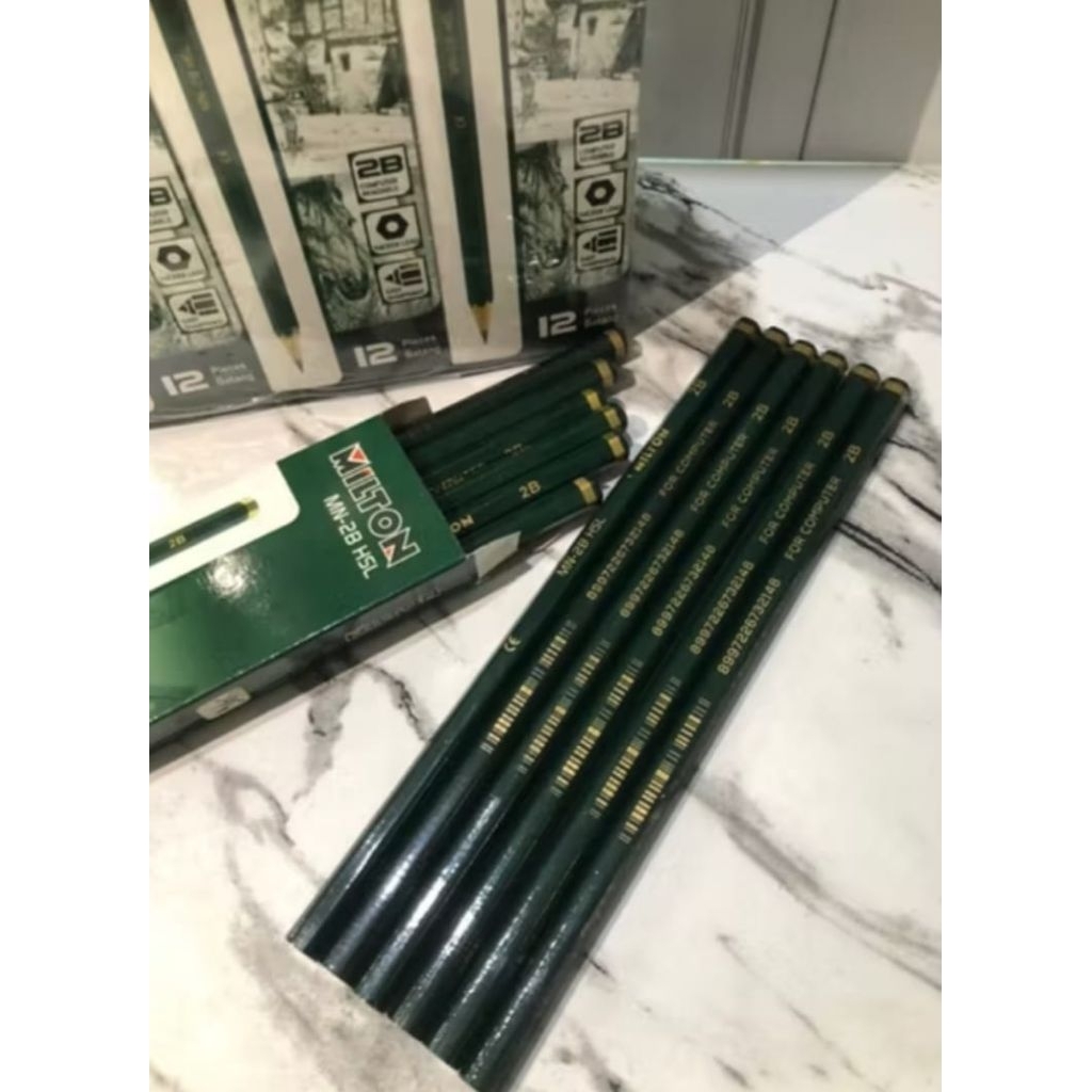 

PENSIL hijau 2B MILTON Pensil MN - 2B HSL 1 Kotak (12 pcs)